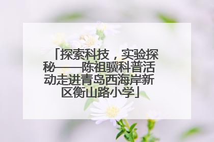 探索科技，实验探秘——陈祖骥科普活动走进青岛西海岸新区衡山路小学