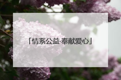 情系公益·奉献爱心