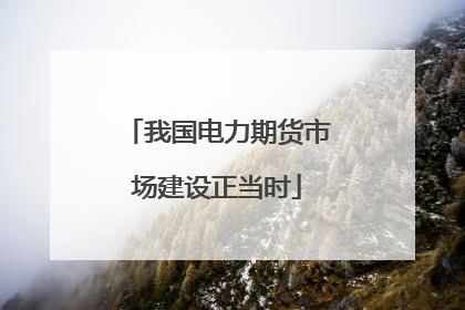 我国电力期货市场建设正当时