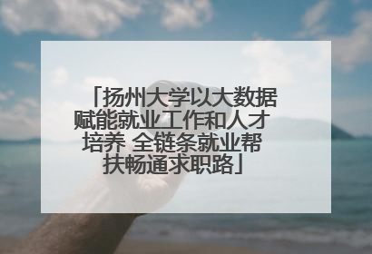 扬州大学以大数据赋能就业工作和人才培养 全链条就业帮扶畅通求职路