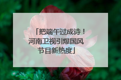 把端午过成诗！河南卫视引爆国风节目新热度