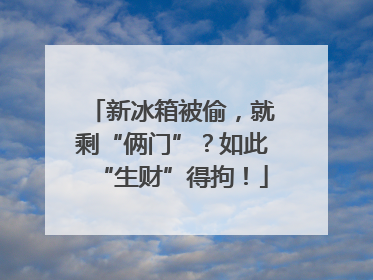 新冰箱被偷，就剩“俩门”？如此“生财”得拘！