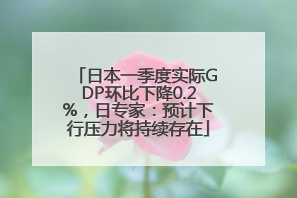 日本一季度实际GDP环比下降0.2%，日专家：预计下行压力将持续存在