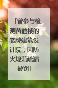 曾参与检测黄鹤楼的老牌建筑设计院，因防火规范疏漏被罚
