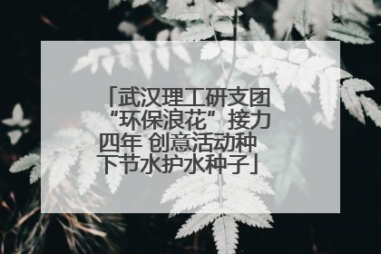 武汉理工研支团“环保浪花”接力四年 创意活动种下节水护水种子