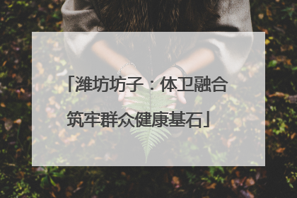 潍坊坊子：体卫融合筑牢群众健康基石