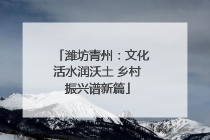 潍坊青州：文化活水润沃土 乡村振兴谱新篇