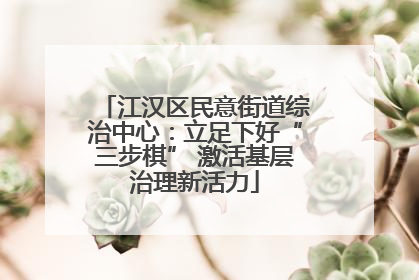 江汉区民意街道综治中心：立足下好“三步棋” 激活基层治理新活力