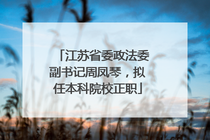 江苏省委政法委副书记周凤琴，拟任本科院校正职