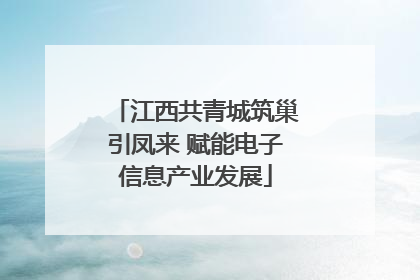 江西共青城筑巢引凤来 赋能电子信息产业发展