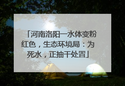 河南洛阳一水体变粉红色，生态环境局：为死水，正抽干处置