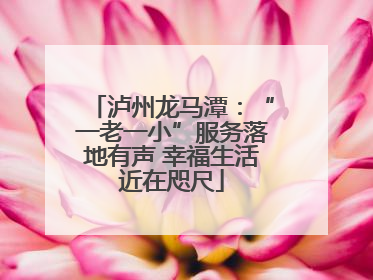泸州龙马潭：“一老一小”服务落地有声 幸福生活近在咫尺