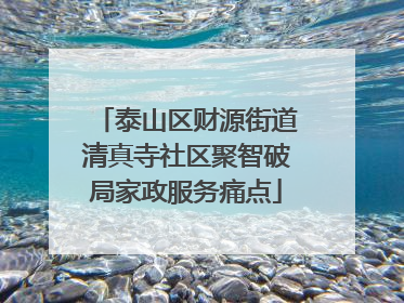 泰山区财源街道清真寺社区聚智破局家政服务痛点