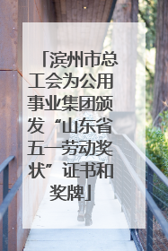 滨州市总工会为公用事业集团颁发“山东省五一劳动奖状”证书和奖牌