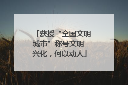 获授“全国文明城市”称号文明 兴化，何以动人