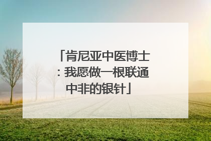 肯尼亚中医博士：我愿做一根联通中非的银针