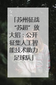 苏州征战“苏超”放大招：公开征集人工智能技术助力足球队
