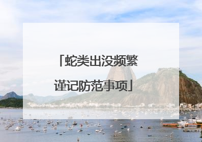蛇类出没频繁 谨记防范事项