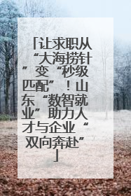 让求职从“大海捞针”变“秒级匹配”！山东“数智就业”助力人才与企业“双向奔赴”