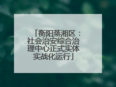 衡阳蒸湘区：社会治安综合治理中心正式实体实战化运行
