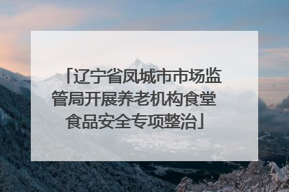 辽宁省凤城市市场监管局开展养老机构食堂食品安全专项整治