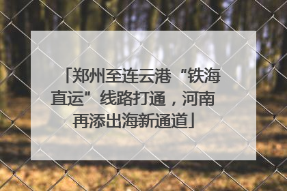郑州至连云港“铁海直运”线路打通，河南再添出海新通道