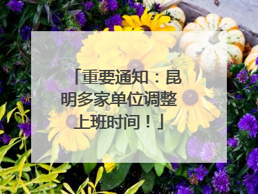 重要通知：昆明多家单位调整上班时间！