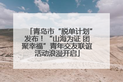 青岛市“脱单计划”发布！“山海为证 团聚幸福”青年交友联谊活动浪漫开启