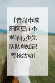 青岛市城阳区夏庄小学举行少先队队前知识考核活动