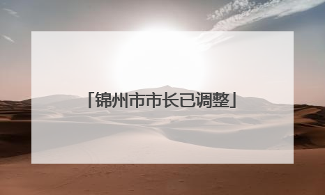 锦州市市长已调整