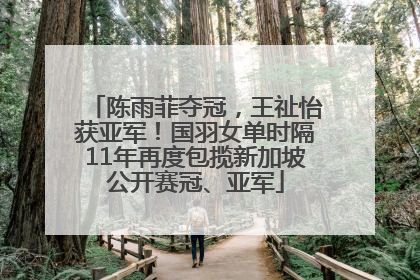 陈雨菲夺冠，王祉怡获亚军！国羽女单时隔11年再度包揽新加坡公开赛冠、亚军