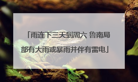 雨连下三天到周六 鲁南局部有大雨或暴雨并伴有雷电