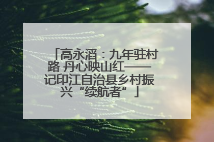 高永滔：九年驻村路 丹心映山红——记印江自治县乡村振兴“续航者”