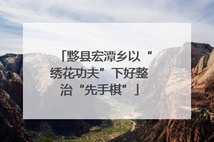 黟县宏潭乡以“绣花功夫”下好整治“先手棋”