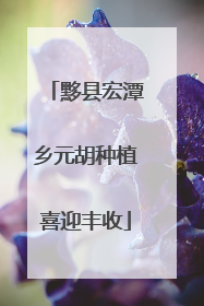 黟县宏潭乡元胡种植喜迎丰收
