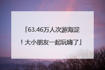 63.46万人次游海淀！大小朋友一起玩嗨了